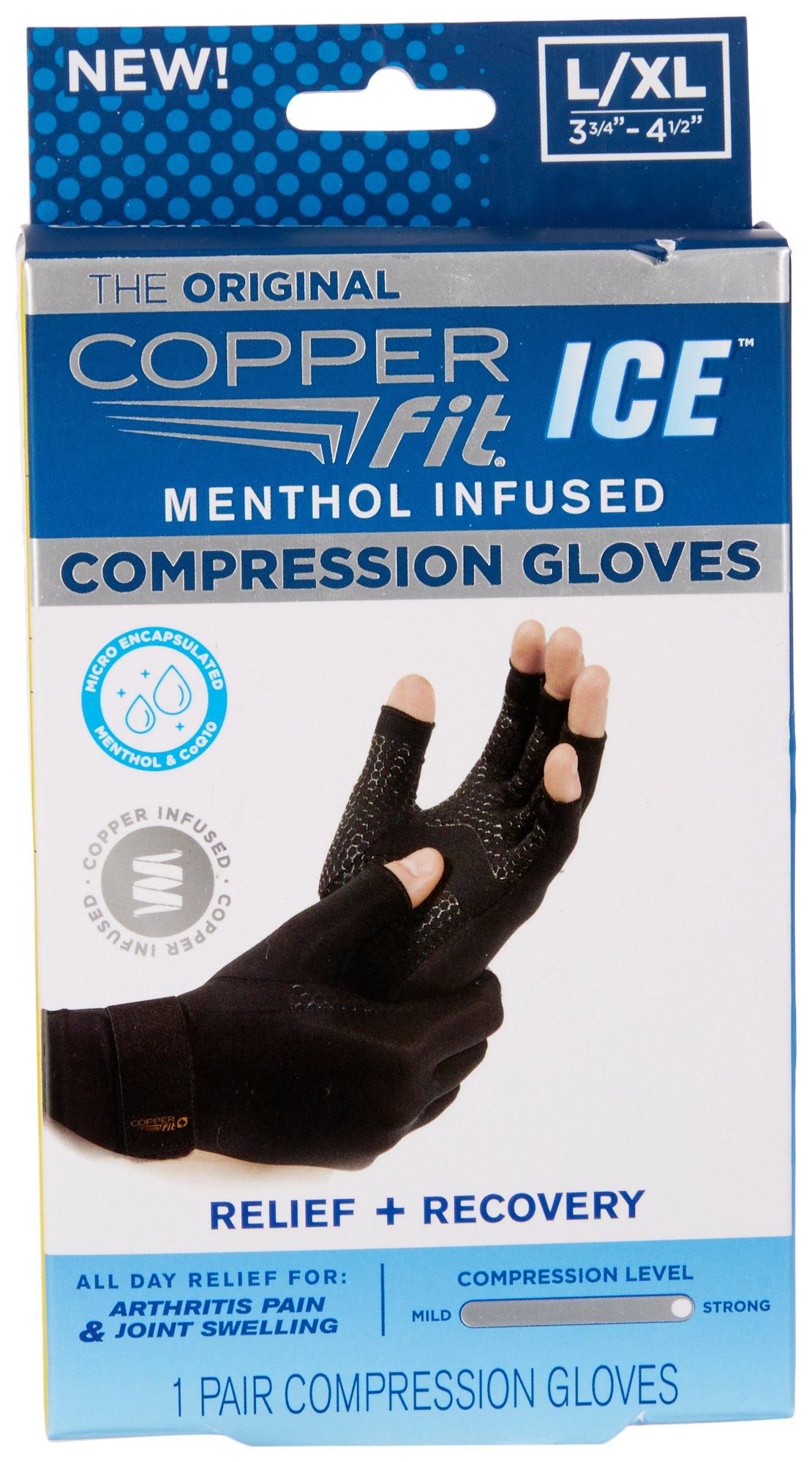 1-Pr. Ice Menthol Infused Compression Gloves