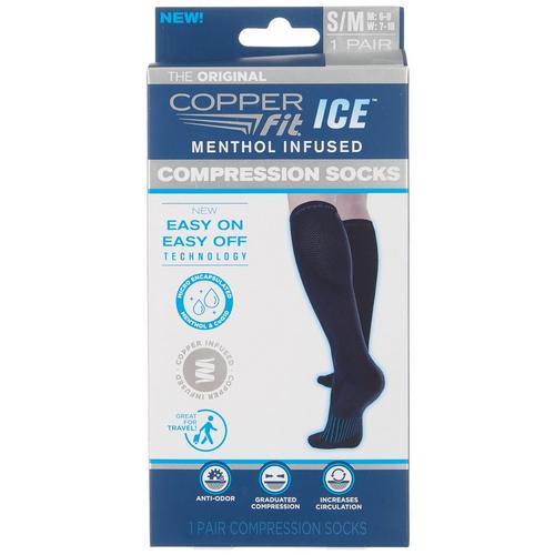 Copper Fit 1-Pr. Ice Menthol Infused Compression Socks