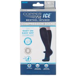 1-Pr. Ice Menthol Infused Compression Socks S/M
