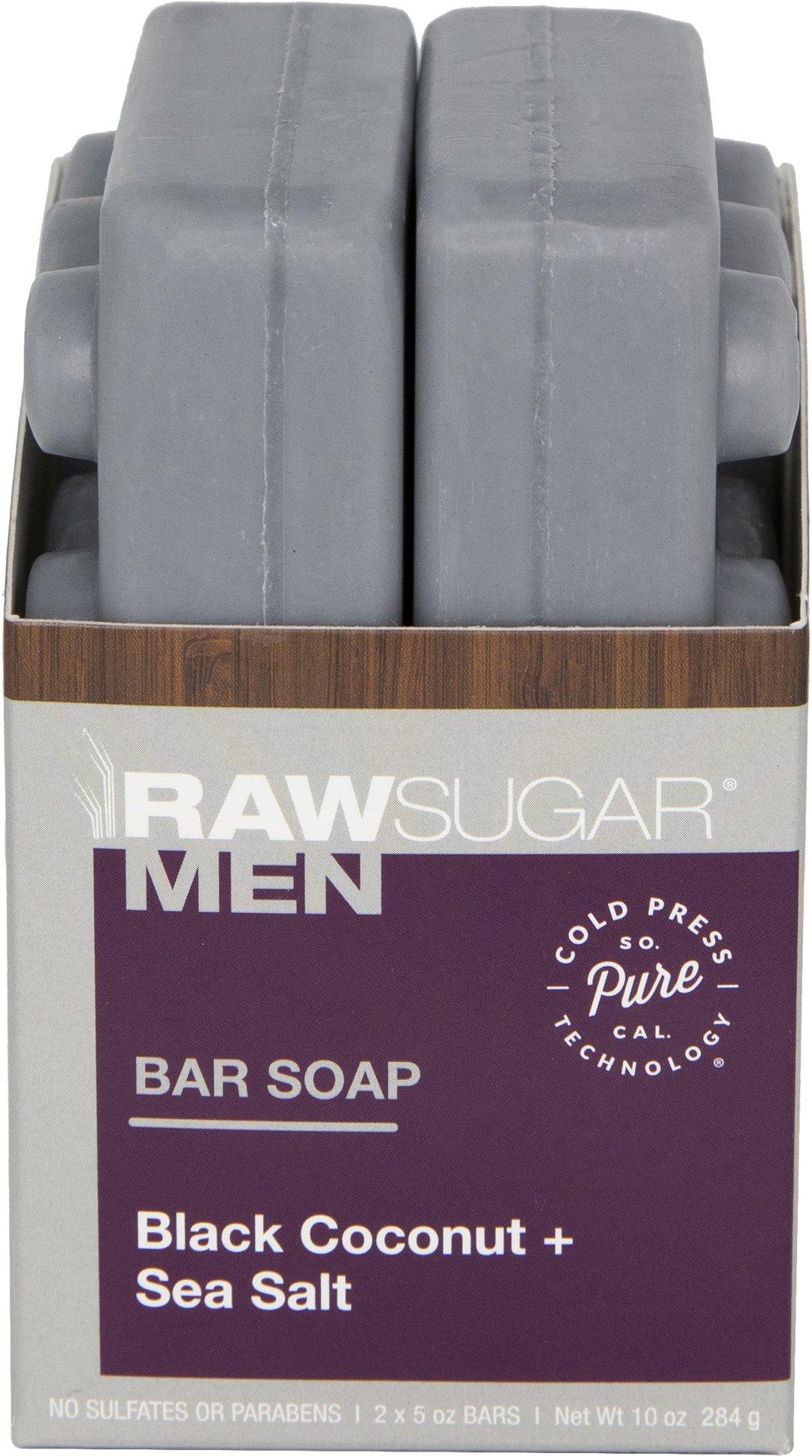 Raw Sugar Men's Bar Soap Black Coconut + Sea Salt - 5oz/2pk