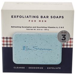 Ben Sherman 3-Pk Exfoliating Bar Soap Total Net Wt. 20.8 oz.