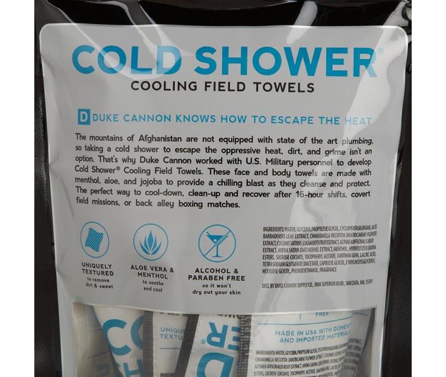 Duke Cannon Supply Cooling Field Towels, Cold Shower - 25 towels