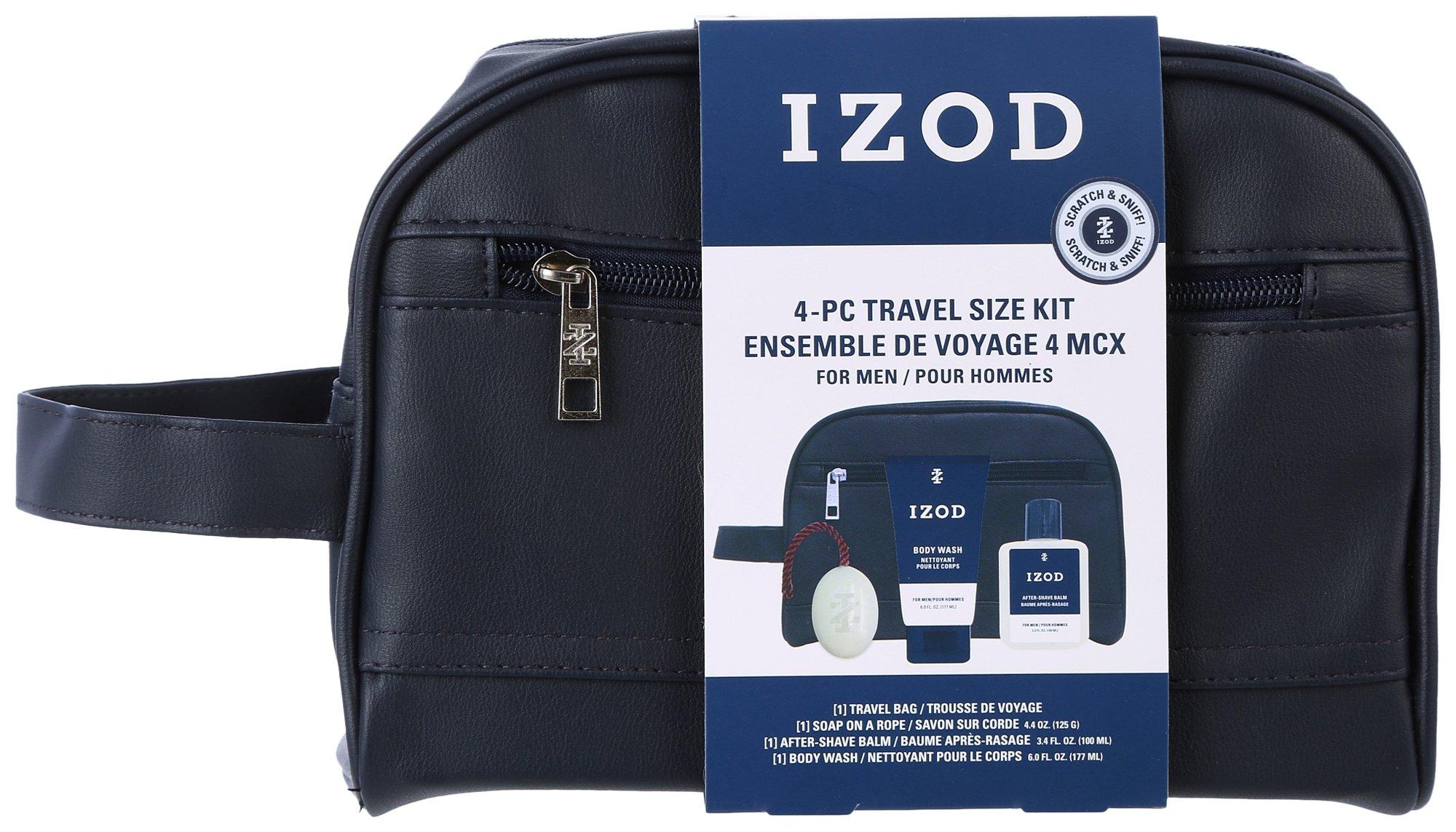 Izod Mens 4-Pc. Dopp Travel Shaving Bag Gift Set