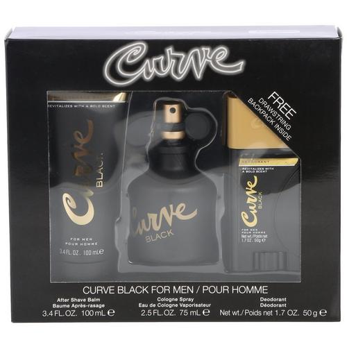Curve Black Mens 3-Pc. Fragrance Gift Set