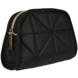 Quilted Solid Organizer Clutch Bag