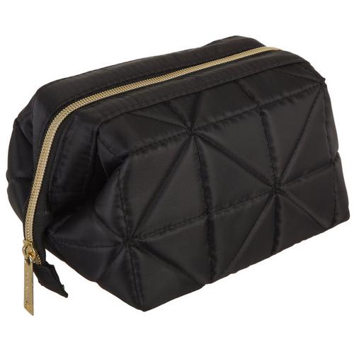 Modella Solid Quilted Geometic Cosmetic Bag