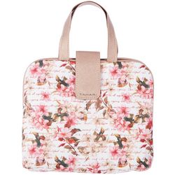 Tahari Dual Handle Floral Foldout Makeup Toiletry Travel Bag