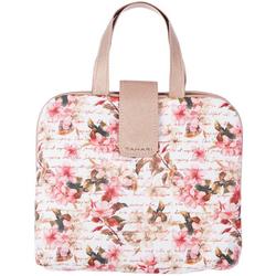 Dual Handle Floral Foldout Makeup Toiletry Travel Bag