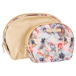 2 Pc. Dome Geometric Floral Cosmetic Case Set