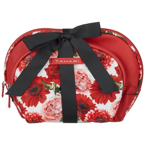 Tahari 2 Pc. Dome Bouquet Rouge Cosmetic Case