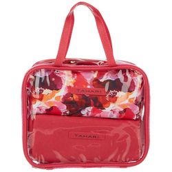 Tahari 3-Pc. Clear Floral Print & Solid Cosmetic Case Set