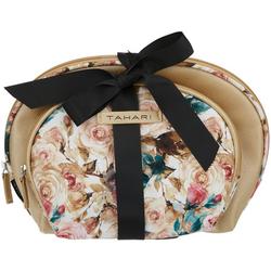 2 Pc. Dome Rose Print Cosmetic Case Set