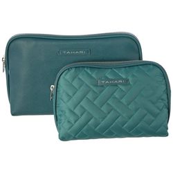 Tahari 2-Pc. Solid Quilted Cosmetic Travel Bag Set