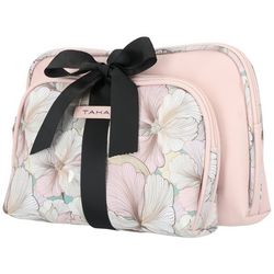 Tahari 2 Pc. Floral & Solid Cosmetic Case Set