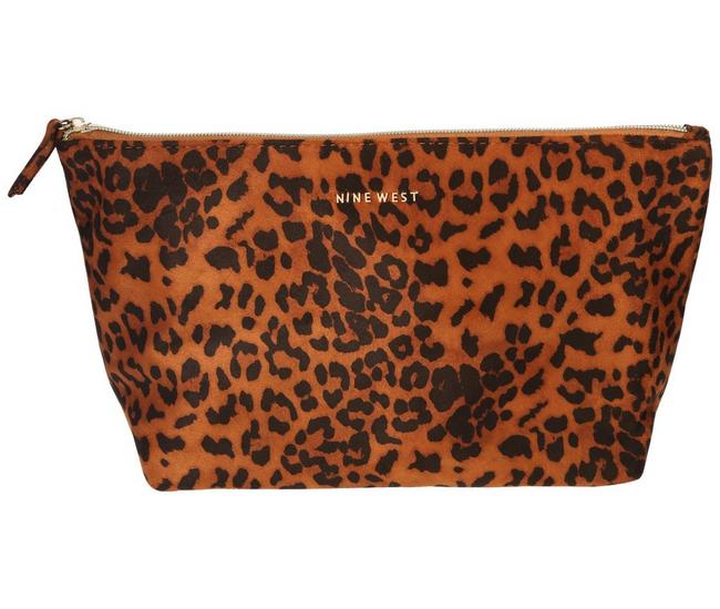 Faux Leopard Fur Makeup Bag
