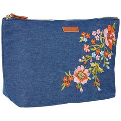 Lucky Brand 2-Pc. Denim Embroidered Cosmetic Travel Bag Set
