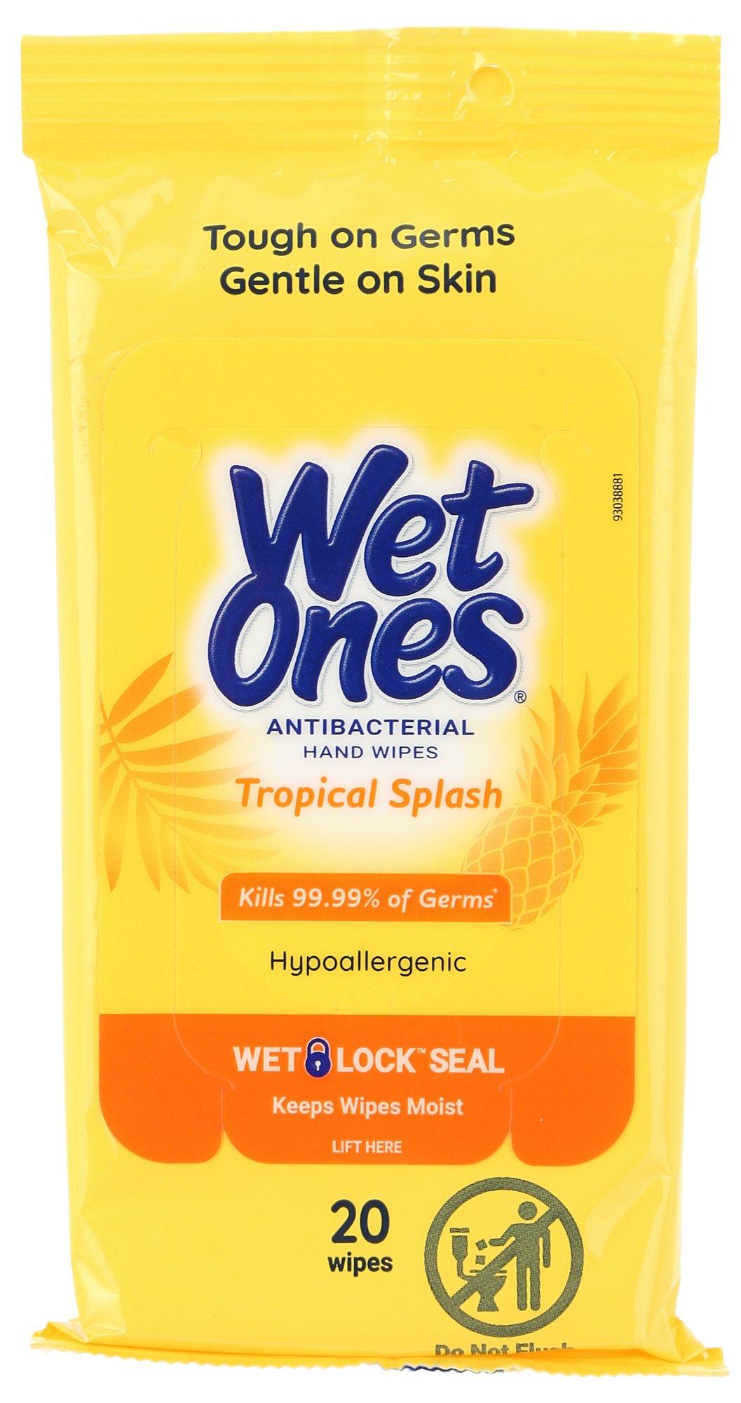20-Pack Tropical Splash Antibacterial Hand Wipes