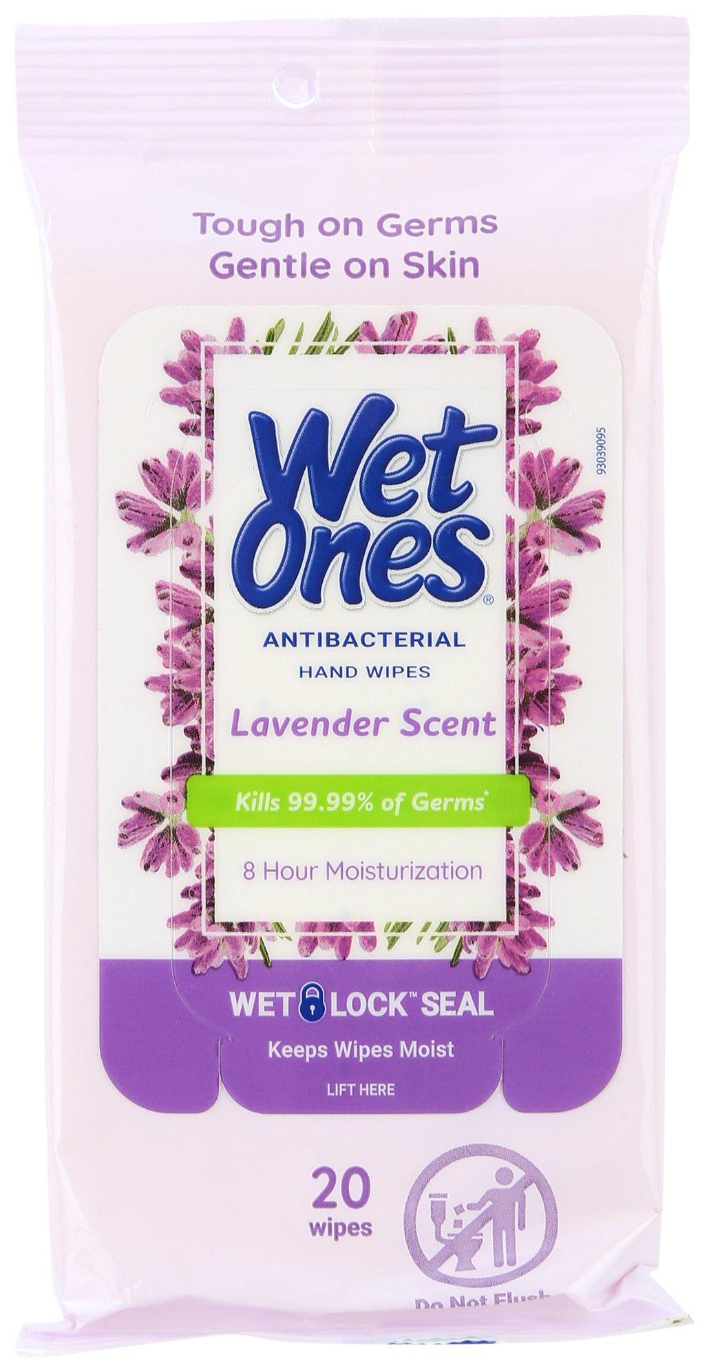 20-Pack Lavender Scent Antibacterial Hand Wipes