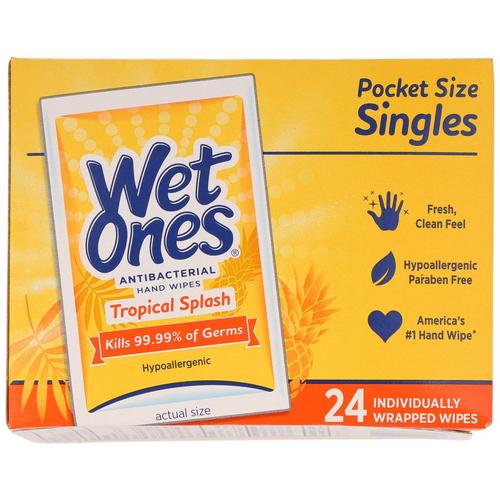 Wet Ones 24-Pack Tropical Splash Antibacterial Hand Wipes