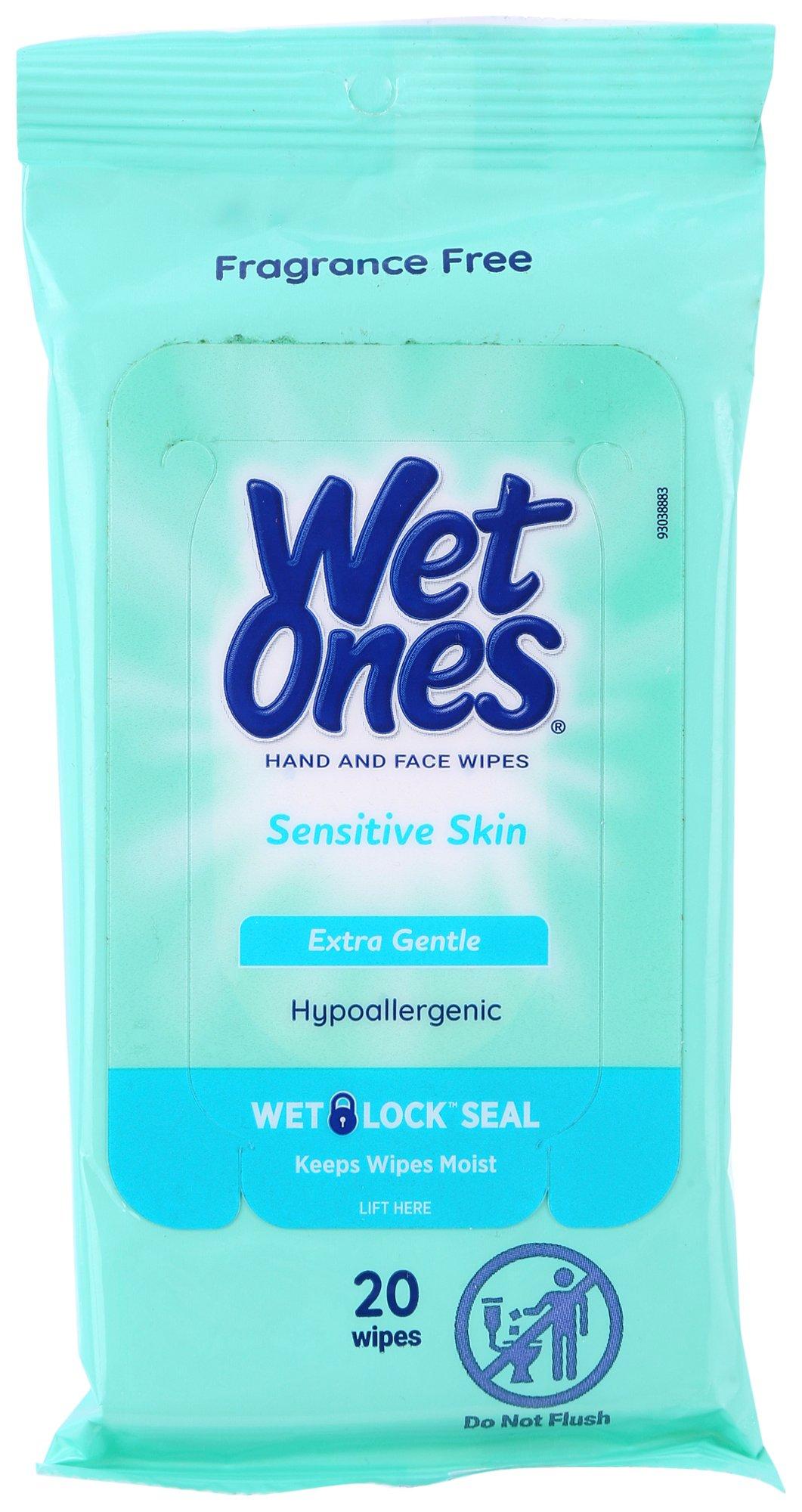 Wet Ones Wipes, Hands & Face, Sensitive Skin, Fragrance Free