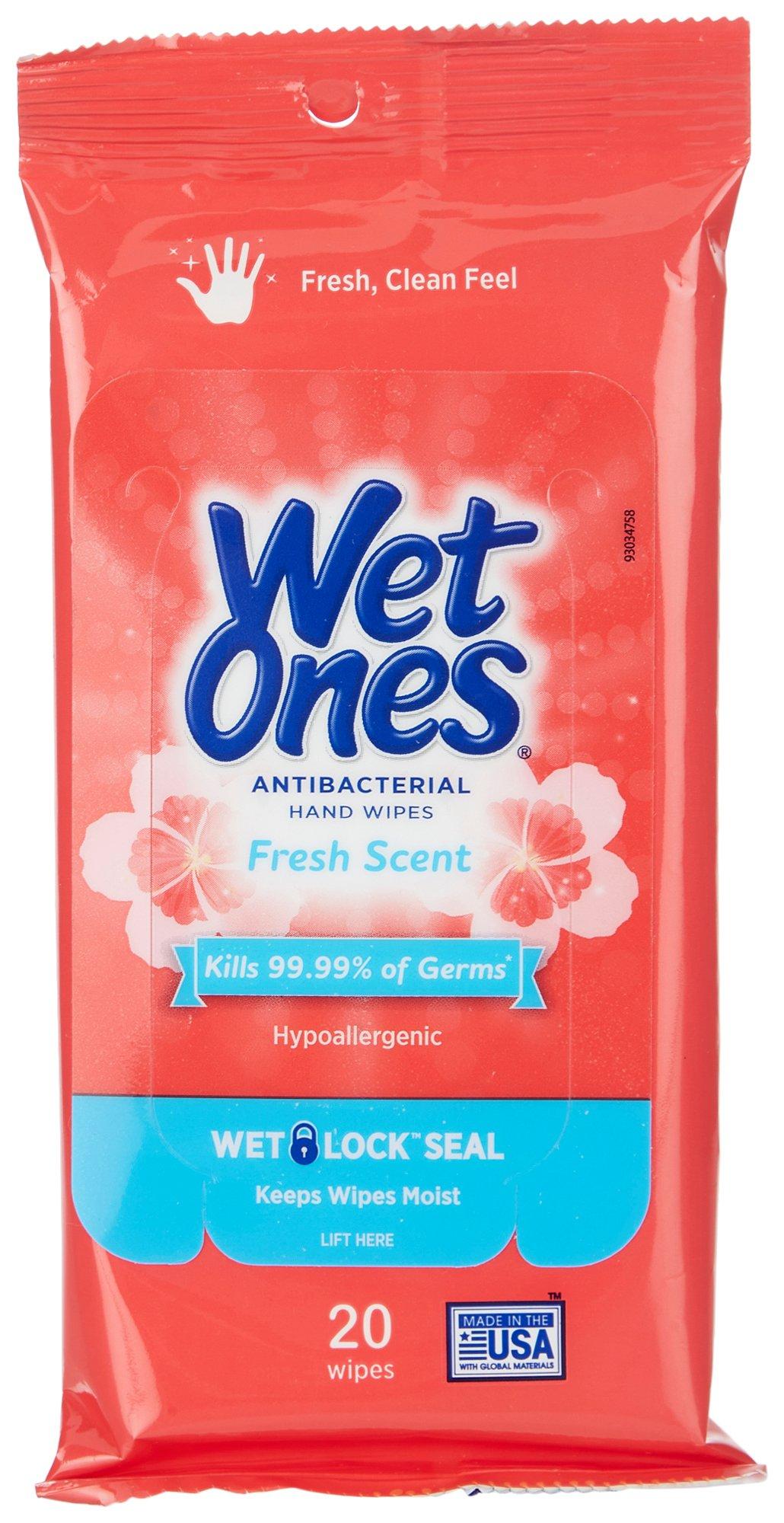 20-Pack Fresh Scent Antibacterial Hand Wipes