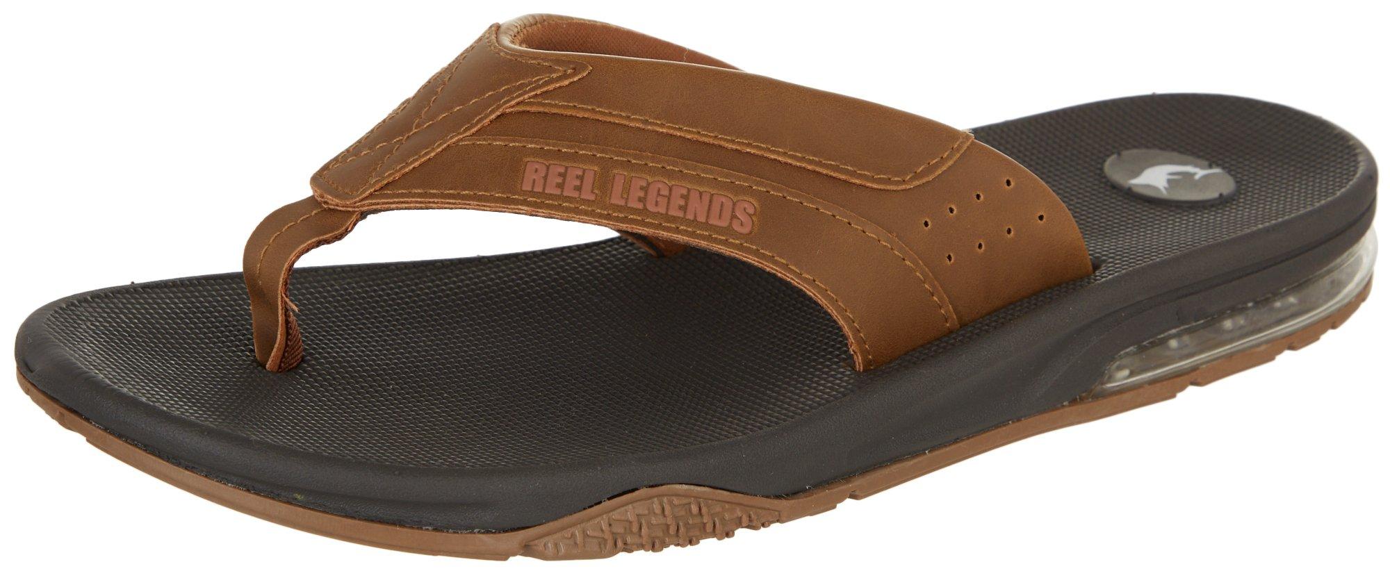 Reel Legends Rebound Flip Flops Thongs Sandals Shoes Molded Rubber Black M  6 W 8