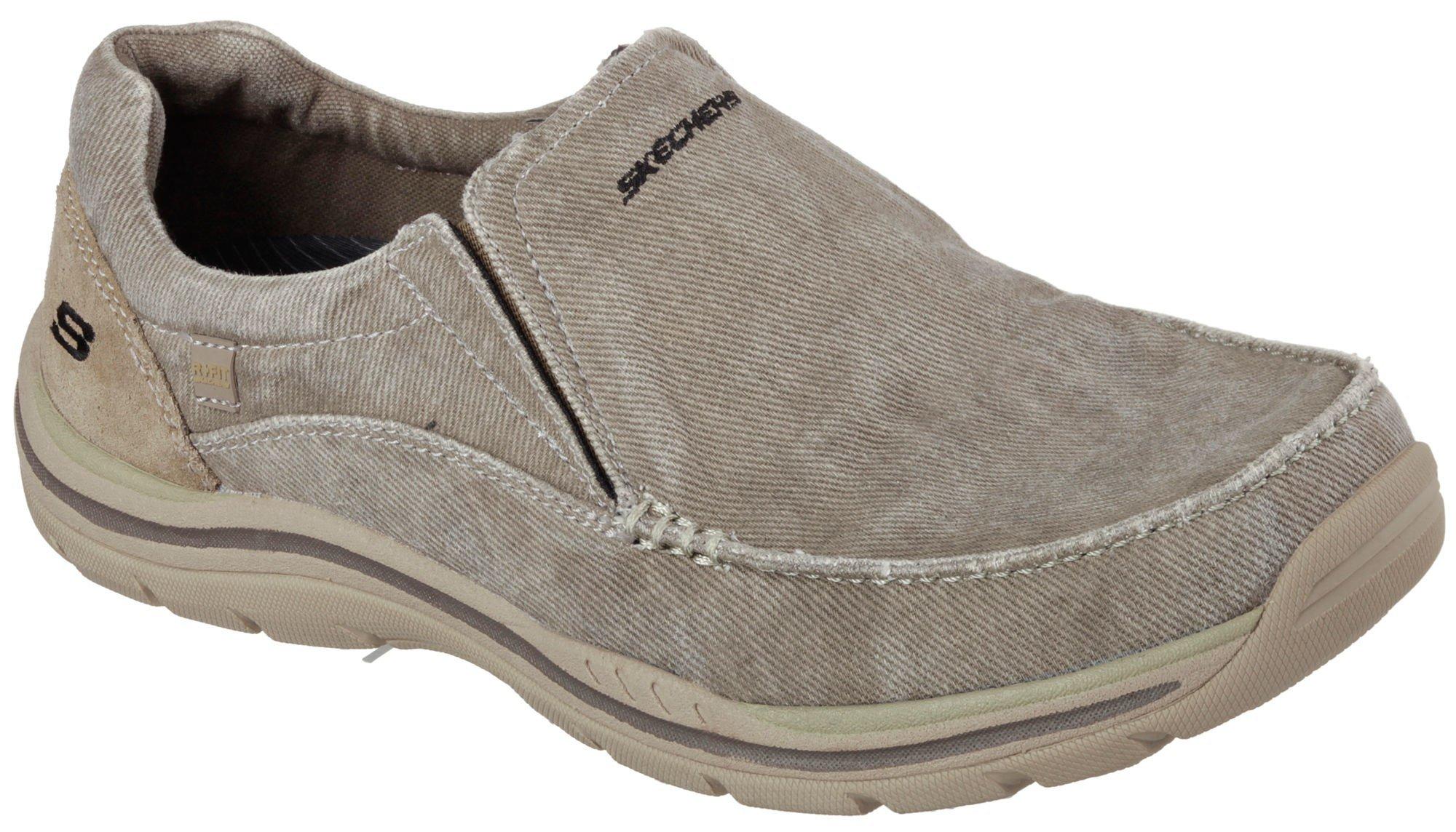 men's skechers canvas slip on shoes