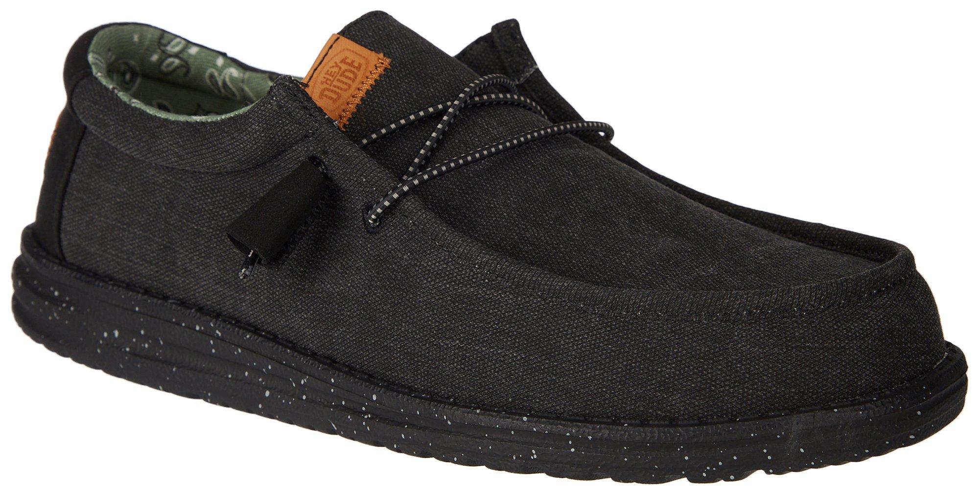 Hey Dude Mens Wally Washed Canvas Slip On Shoe