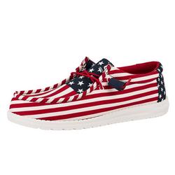 Mens Wally Americana Flag Canvas Shoes