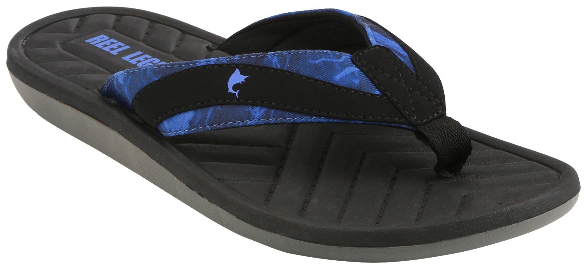 Reel Legends Womens Nautical V Flip Flops - Washed Denim - 10 M