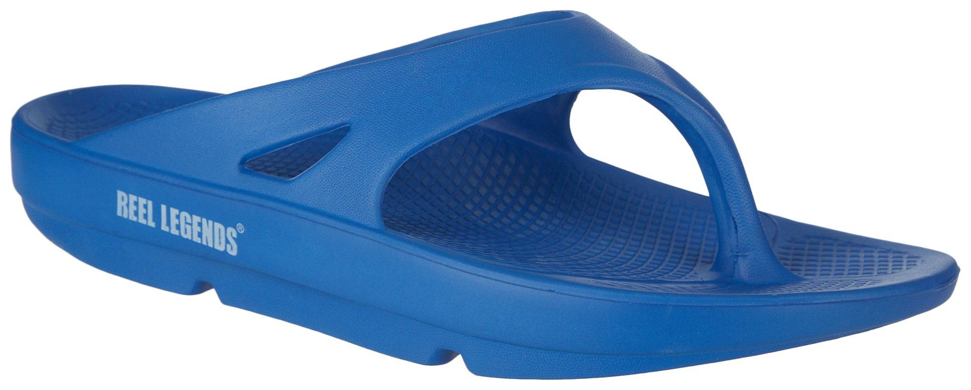 Reel Legends Mens Harbour Flip Flop Sandals - Blue - 12 M