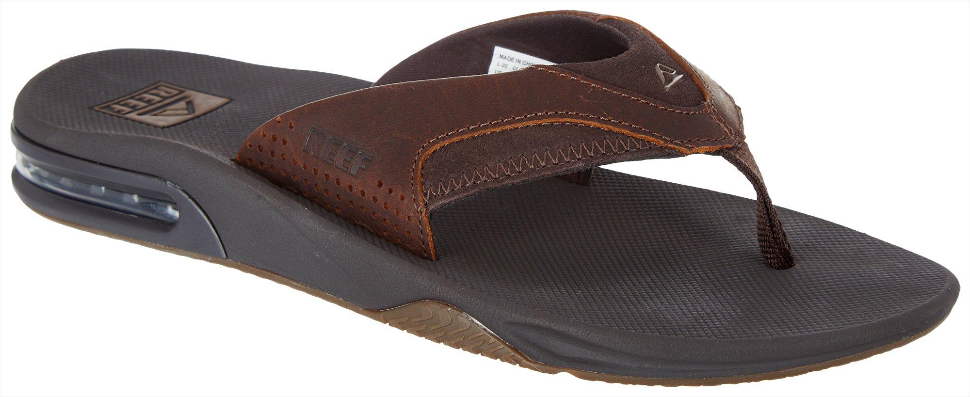 REEF Mens Leather Fanning Sandals
