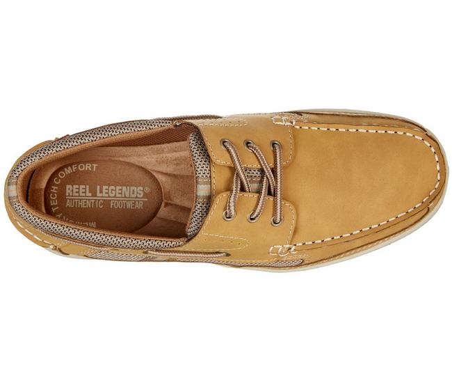 Reel Legends Mens Outrigger Casual Sports Boat Shoes - Tan - 12 M