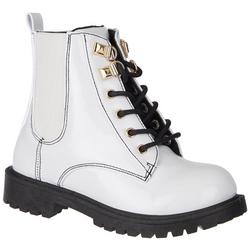 Girls White Lace Boot