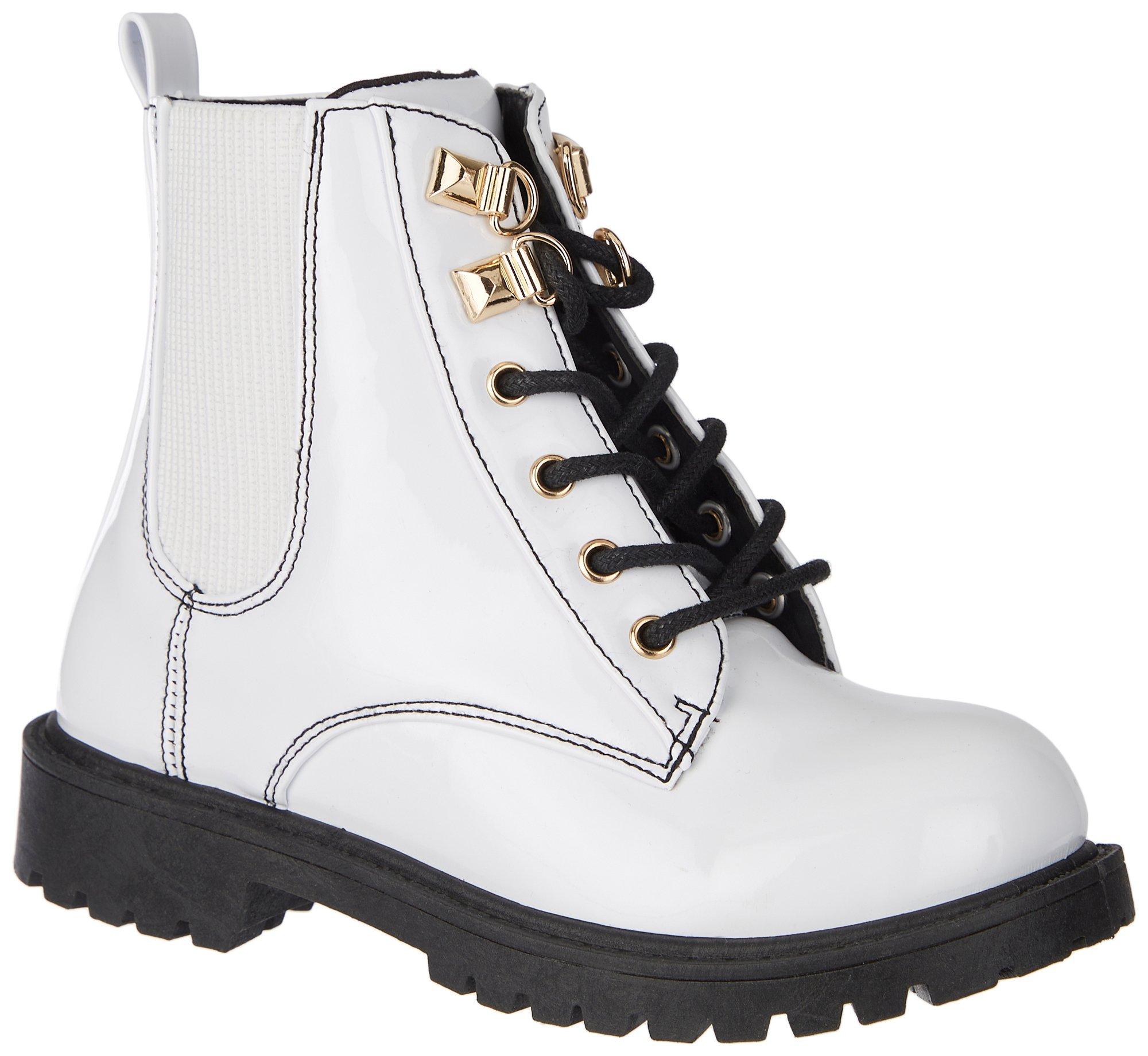 Girls White Lace Boot