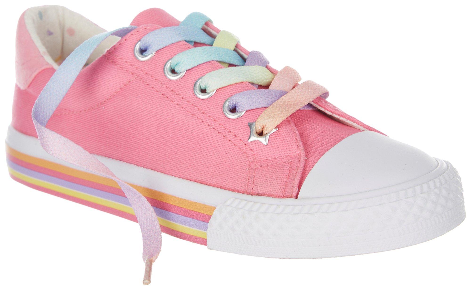 Girls Lace Up Canvas Tie Shoe