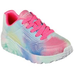 Skechers Girls Uno Lite Splatter Shines Athletic Shoes