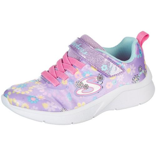 Skechers Girls Microspec Lavender Multi Athletic Shoes