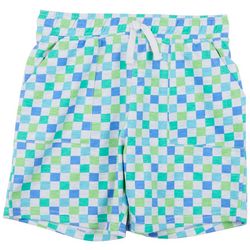 Dot & Zazz Big Boys Checkered French Terry Solid Shorts