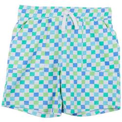 Big Boys Checkered French Terry Solid Shorts