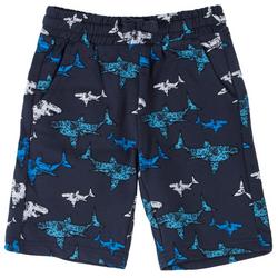 Little Boys Shark French Terry Pull On Shorts