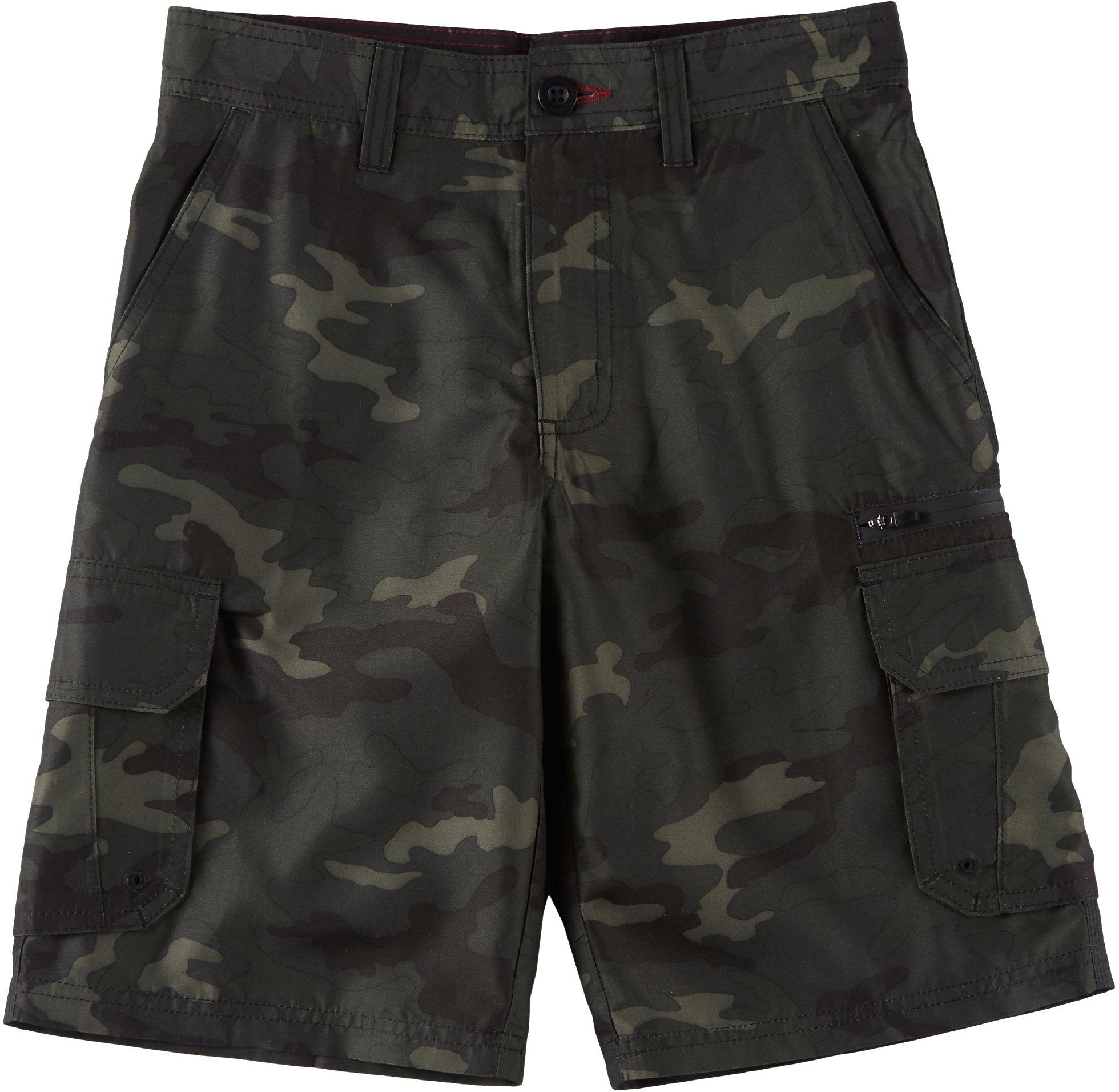 Reel Legends Men's Utility Shorts XL Green Pockets - Depop