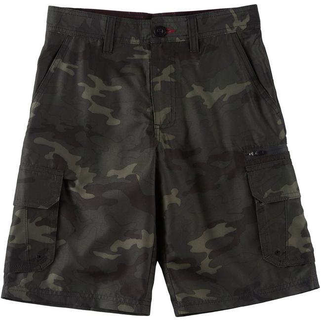 Burnside Big Boys Camo Print Traveler Cargo Shorts Burnside Big Boys Camo Print Traveler Cargo Shorts