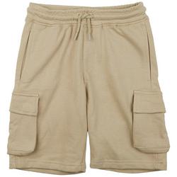 Little Boys 4-7 Solid Pull On Fleece Cargo Shorts