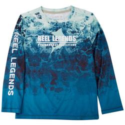 Reel Life Men's Long Sleeve UV "Blue Water Print" Large 
