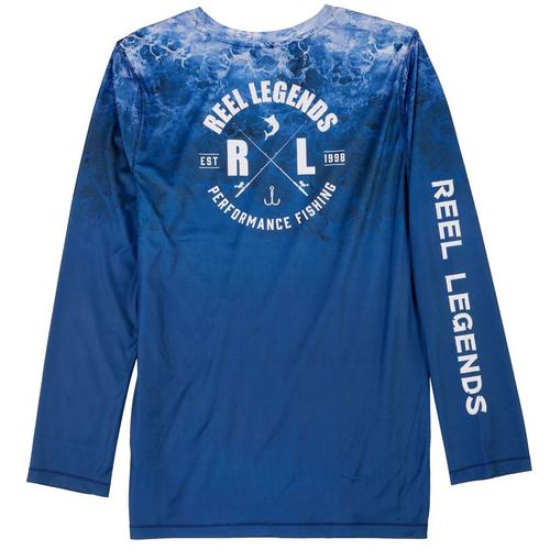 Reel Legends Big Boys Reel-Tec Water Waves T-Shirt
