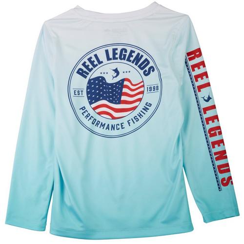 Reel Legends Little Boys Reel-Tec Flag Logo T-Shirt