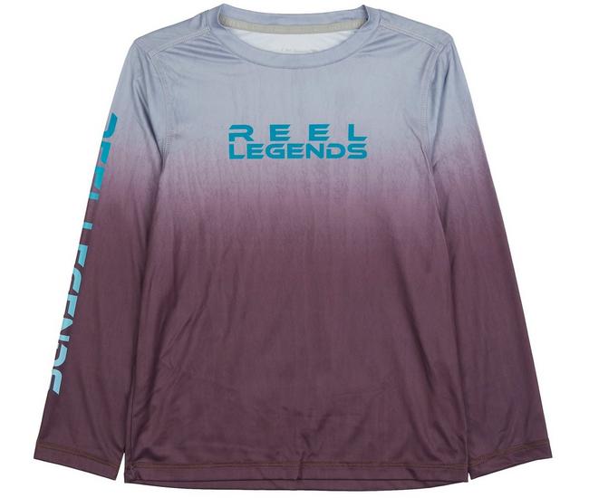 Reel Legends Shirt Boys XL (18) Red Reel-Tec Long Sleeve UPF 40 Fishing  Outdoor 