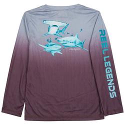 Big Boys Reel-Tech Shark Party Long Sleeve Top