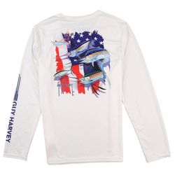 Big Boys Patriotic Grand Ol' Flag Graphic Long Sleeve Shirt